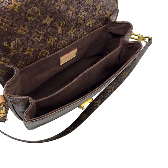 LOUIS VUITTON BROWN MONOGRAM COATED CANVAS POCHETTE METIS HANDBAG - Picture 6 of 16
